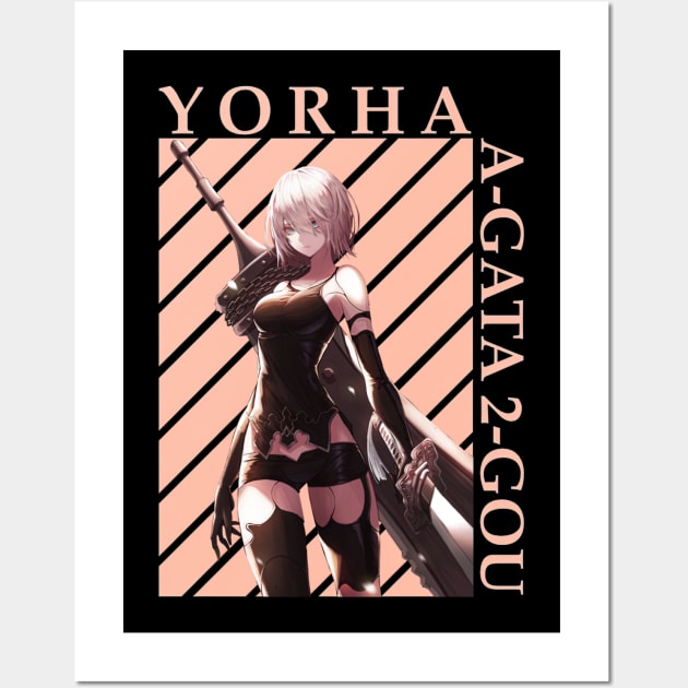 YoRHa 2-gou B-gata Nier Automata Wall Art by HammiltenJohn